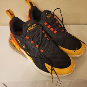 Nike Air Max 270 Black and Yellow Athletic Shoes